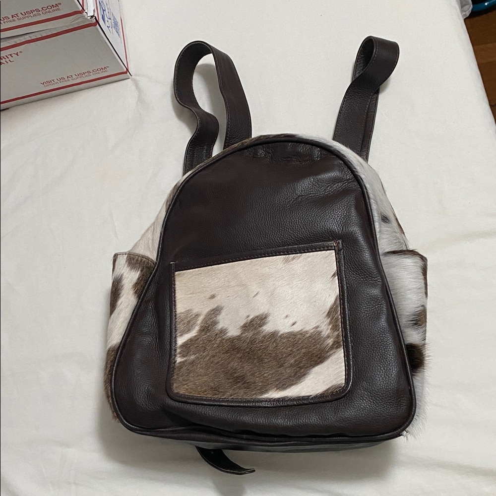 Talula Belles Pebbled Leather and Cowhide Backpack Brings Western Vibes